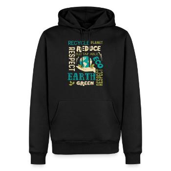 Earth Day Recycle Planet Reduzieren Sie nachhaltig - Männer Premium Bio Hoodie - Schwarz - Vorne - Nico (187cm)