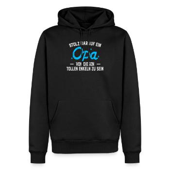 Stolz darauf ein Opa personalisiert - Männer Premium Bio Hoodie - Schwarz - Vorne - Nico (187cm)