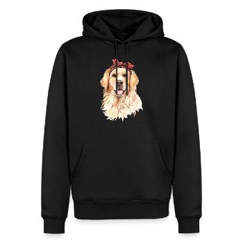 Cadeau de maman chien Golden Golden Retriever doux - Sweat à capuche Premium bio Homme - noir - Devant - Nico (187cm)