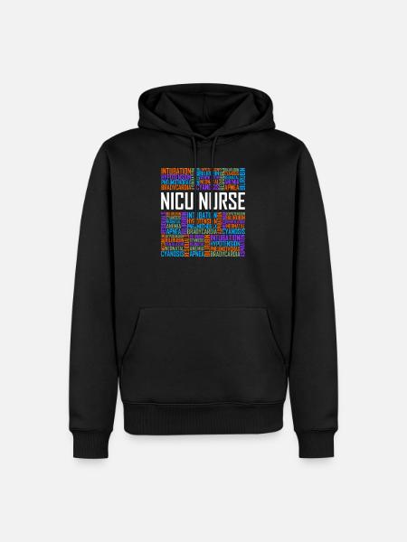 NICU Nurse Words - Männer Premium Bio Hoodie - Schwarz