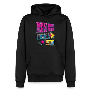 Back to the eighties - 80s 80's 80s - Men’s Premium Organic Hoodie - black - Front - Nico (187cm)