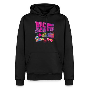 Cadeau de fête de costume des années 80 - Sweat à capuche Premium bio Homme - noir - Devant - Nico (187cm)