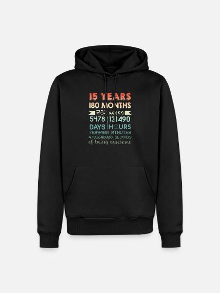 15 Years Of Being Awesome - Men’s Premium Organic Hoodie - black