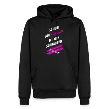 Tuning Tuner Schrauber girl - Männer Premium Bio Hoodie - Schwarz - Vorne - Nico (187cm)