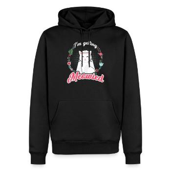 Je suis amoureux des chats Meowied - Sweat à capuche Premium bio Homme - noir - Devant - Nico (187cm)