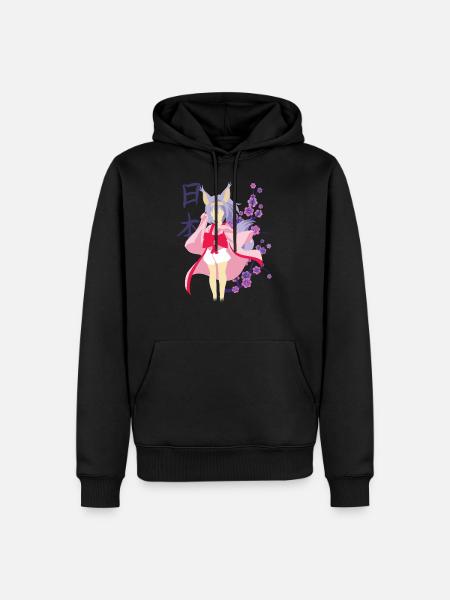 Anime cat girl kawaii girl japanese anime - Men’s Premium Organic Hoodie - black