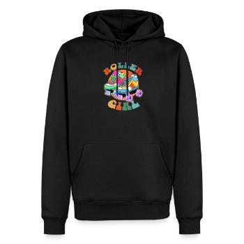 Conception de cadeau de patin à roulettes rétro fille Roller - Sweat à capuche Premium bio Homme - noir - Devant - Nico (187cm)