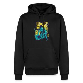 JiuJitsu - Sweat à capuche Premium bio Homme - noir - Devant - Nico (187cm)