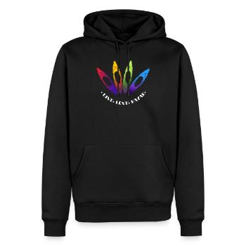 Conception de cadeau de kayak à l'extérieur, j'aime faire du kayak - Sweat à capuche Premium bio Homme - noir - Devant - Nico (187cm)