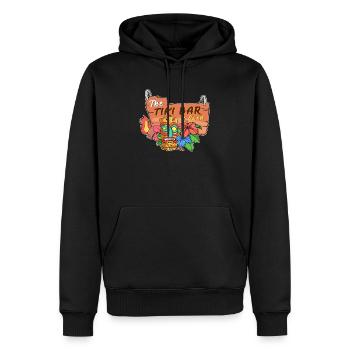 Genial Die Tiki Bar ist offen Geschenkdruck Hawaiianer - Männer Premium Bio Hoodie - Schwarz - Vorne - Nico (187cm)