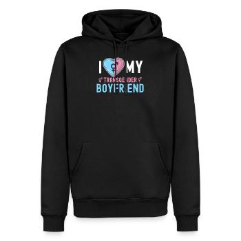 Transgender Transexual LGBT Gay Pride Flag - Men’s Premium Organic Hoodie - black - Front - Nico (187cm)