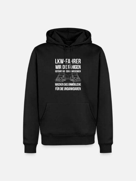 Trucker - Männer Premium Bio Hoodie - Schwarz