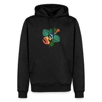 Ukulélé Hawaii Tropical Music Gift Design Ukulélé - Sweat à capuche Premium bio Homme - noir - Devant - Nico (187cm)