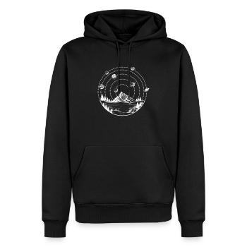 Montagne Planet see camper et alpiniste cadeau - Sweat à capuche Premium bio Homme - noir - Devant - Nico (187cm)