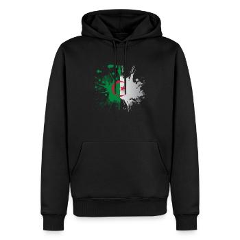Algerien Flagge Splashed Effekt - Männer Premium Bio Hoodie - Schwarz - Vorne - Nico (187cm)