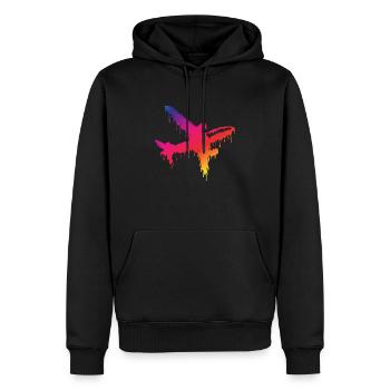 Avion - Sweat à capuche Premium bio Homme - noir - Devant - Nico (187cm)
