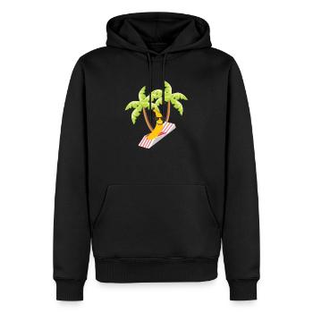 Banane - Sweat à capuche Premium bio Homme - noir - Devant - Nico (187cm)