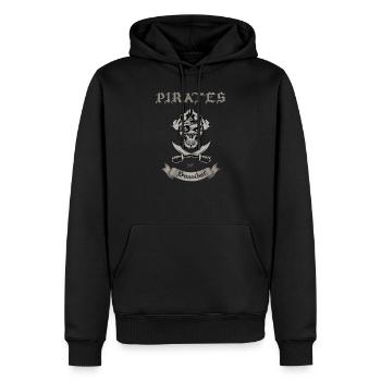 Pirate Kozar - Sweat à capuche Premium bio Homme - noir - Devant - Nico (187cm)