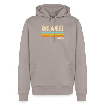 Orlando Florida - Men’s Premium Organic Hoodie - taupe - Front - Nico (187cm)