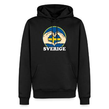 Suède - Sweat à capuche Premium bio Homme - noir - Devant - Nico (187cm)