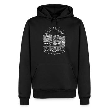 Dolomites Alpes Tyrol du Sud - Sweat à capuche Premium bio Homme - noir - Devant - Nico (187cm)