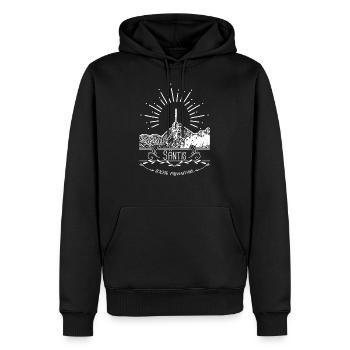 Säntis Mountain Alps & Vêtements de randonnée - Sweat à capuche Premium bio Homme - noir - Devant - Nico (187cm)