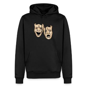 Masques de théâtre - Sweat à capuche Premium bio Homme - noir - Devant - Nico (187cm)