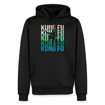 Kung Fu - Sweat à capuche Premium bio Homme - noir - Devant - Nico (187cm)