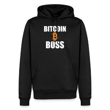 Bitcoin Boss - Men’s Premium Organic Hoodie - black - Front - Nico (187cm)