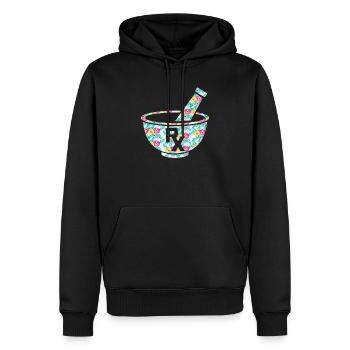 Flowers mortar pharmacist pharmacy medzin students - Men’s Premium Organic Hoodie - black - Front - Nico (187cm)
