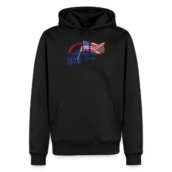 États-Unis - American Dream - Sweat à capuche Premium bio Homme - noir - Devant - Nico (187cm)
