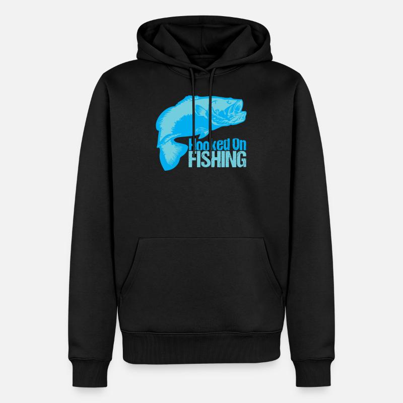 Pêche - Accro à la pêche - Sweat à capuche Premium bio Homme - noir