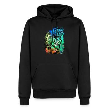 Tiger - Sweat à capuche Premium bio Homme - noir - Devant - Nico (187cm)