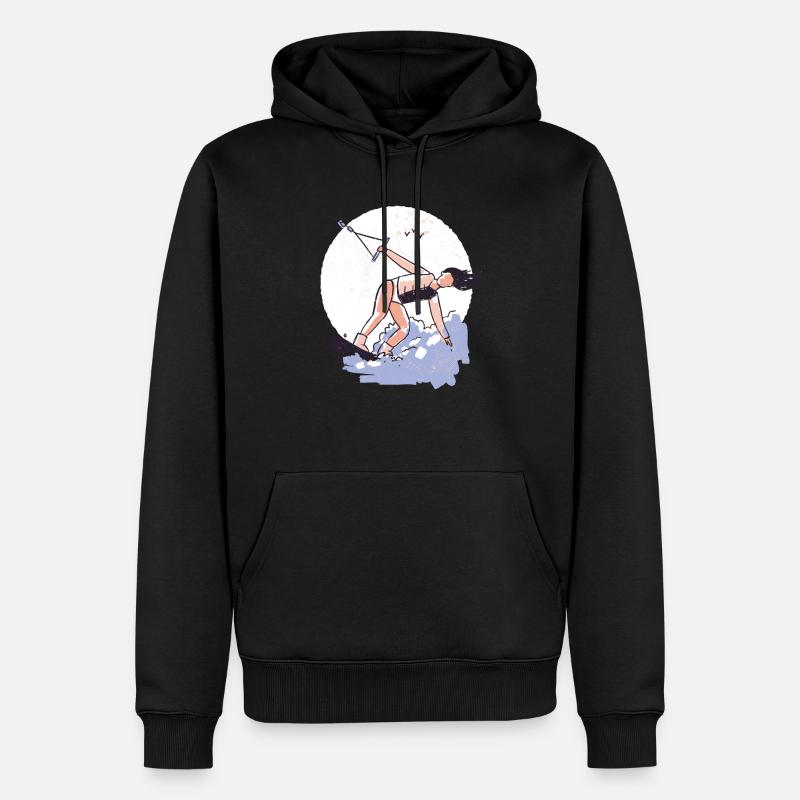 Wakeboard Mädchen Frau - Männer Premium Bio Hoodie - Schwarz