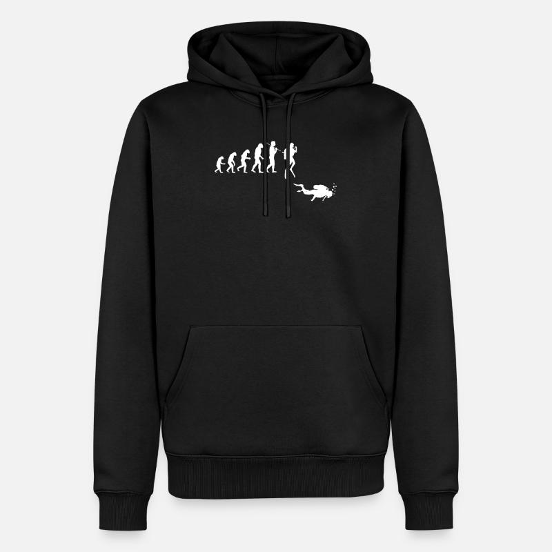 Plongée Evolution pour plongeurs - Sweat à capuche Premium bio Homme - noir