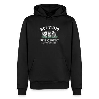 Corona Covid Kuh Landwirtschaft - Männer Premium Bio Hoodie - Schwarz - Vorne - Nico (187cm)