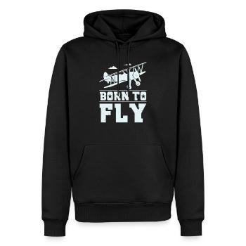 Model flight pilot gift - Men’s Premium Organic Hoodie - black - Front - Nico (187cm)