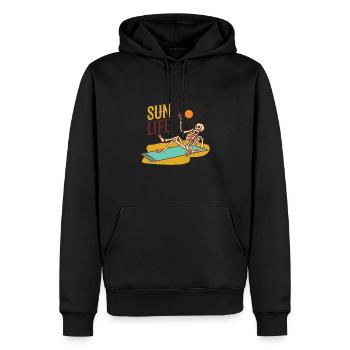 Sun Life Sun Life Life Skeleton on a Beach Towel - Men’s Premium Organic Hoodie - black - Front - Nico (187cm)