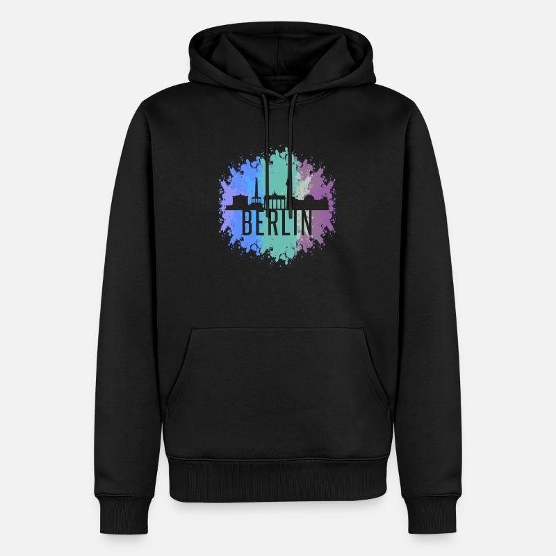 Berlin - Männer Premium Bio Hoodie - Schwarz