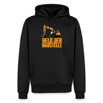 Held der Baustelle Bagger Baggerfahrer - Männer Premium Bio Hoodie - Schwarz - Vorne - Nico (187cm)