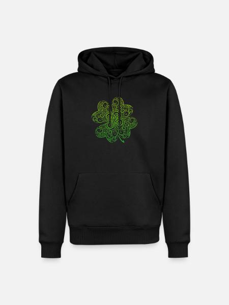 Clover design Irish Man gift - Men’s Premium Organic Hoodie - black