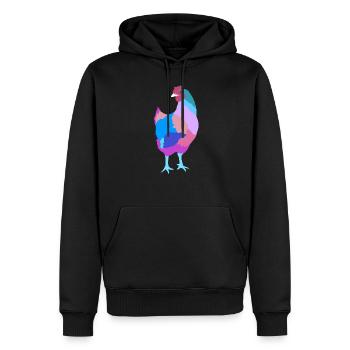 Huhn - Männer Premium Bio Hoodie - Schwarz - Vorne - Nico (187cm)