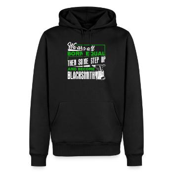 Blacksmith The Best Become Blacksmith - Men’s Premium Organic Hoodie - black - Front - Nico (187cm)