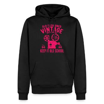 Movie Films Vintage - Sweat à capuche Premium bio Homme - noir - Devant - Nico (187cm)