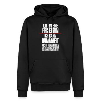 Ich Bin Eine FRISEURIN - Männer Premium Bio Hoodie - Schwarz - Vorne - Nico (187cm)