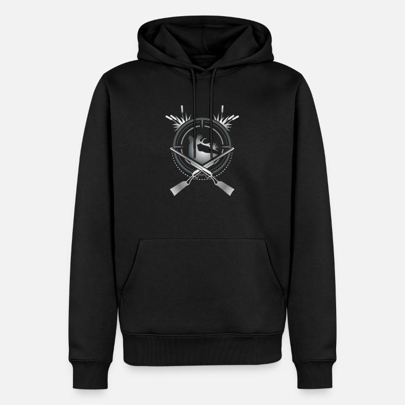 Chasseur de cerfs - Sweat à capuche Premium bio Homme - noir