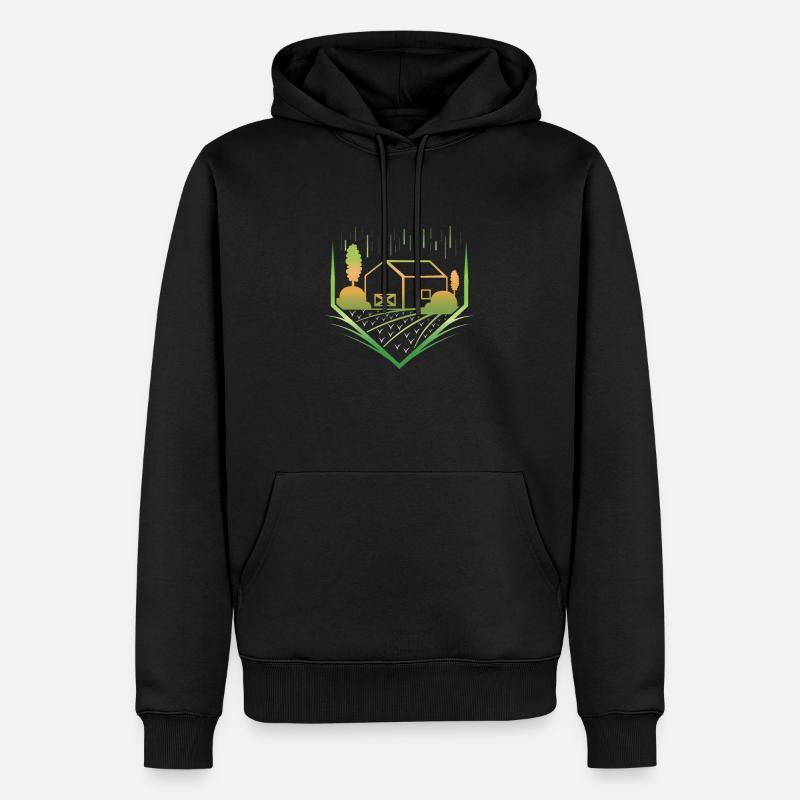 Ferme ferme - Sweat à capuche Premium bio Homme - noir