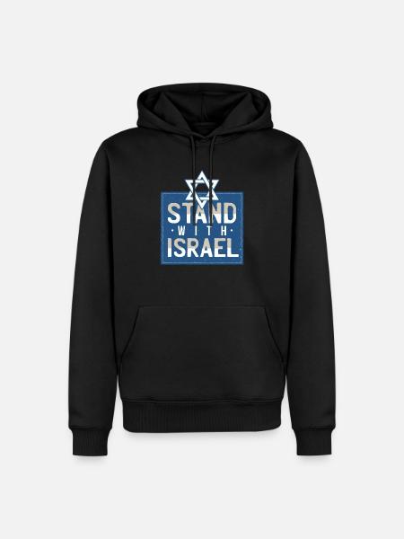 Solidarité avec Israël - Sweat à capuche Premium bio Homme - noir