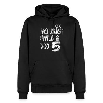 Geburtstag Fünf Jahre 5 Geburtstag Geschenk Kinder - Männer Premium Bio Hoodie - Schwarz - Vorne - Nico (187cm)