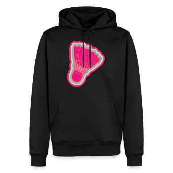 Joueur de tennis de badminton - Sweat à capuche Premium bio Homme - noir - Devant - Nico (187cm)